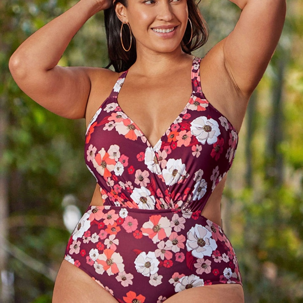 CUPSHE | Olivia Floral one piece swimsuit cut-out 1 pc - Picture 3 of 10